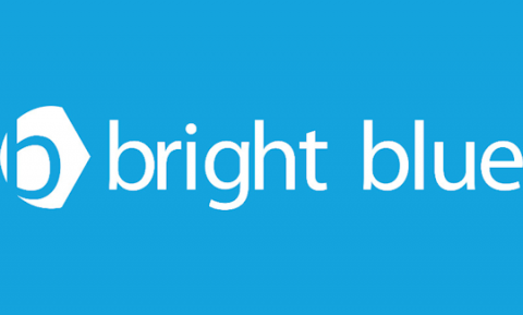 bright blue logo